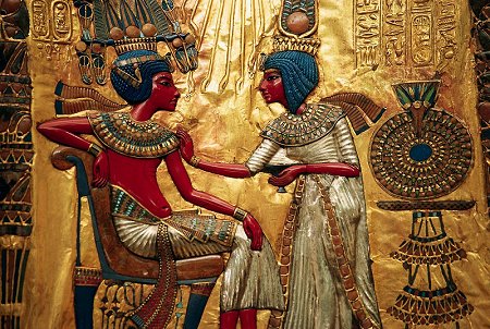 King Tutankhamun and his queen, Ankhesenamon